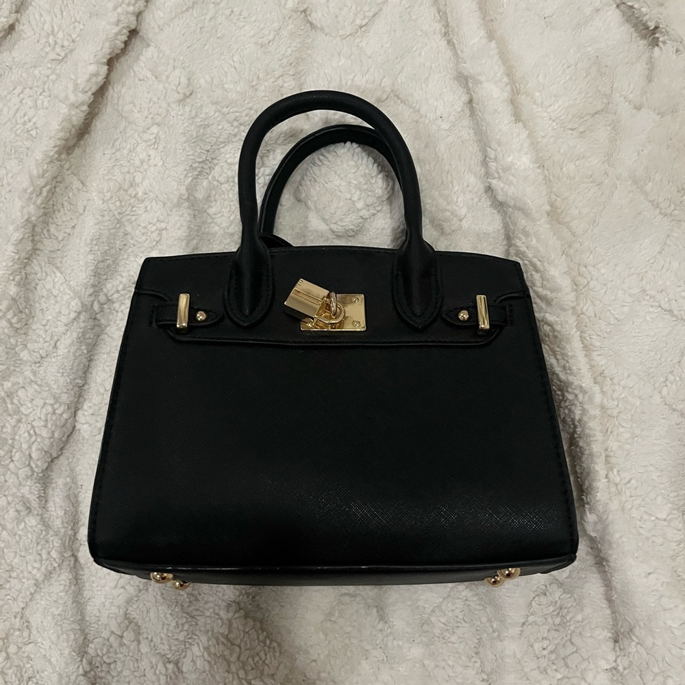 Black vegan leather bag